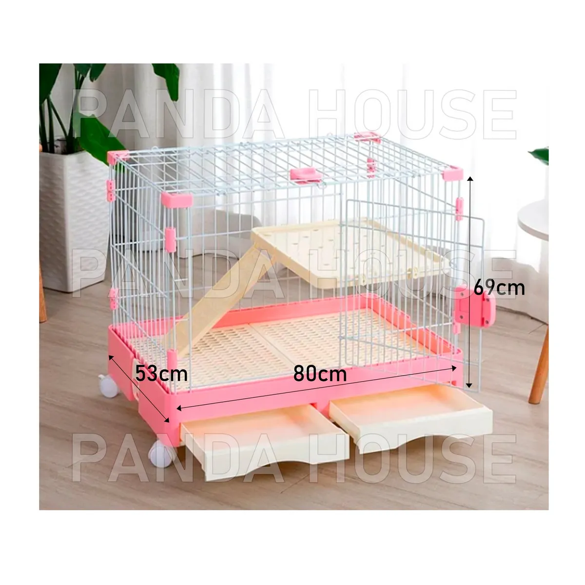 SM - JAULA PARA CONEJOS ROSADO