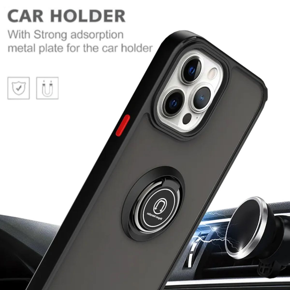 OEM - Case Ahumado Compatible con iPhone 15 Pro Max Negro