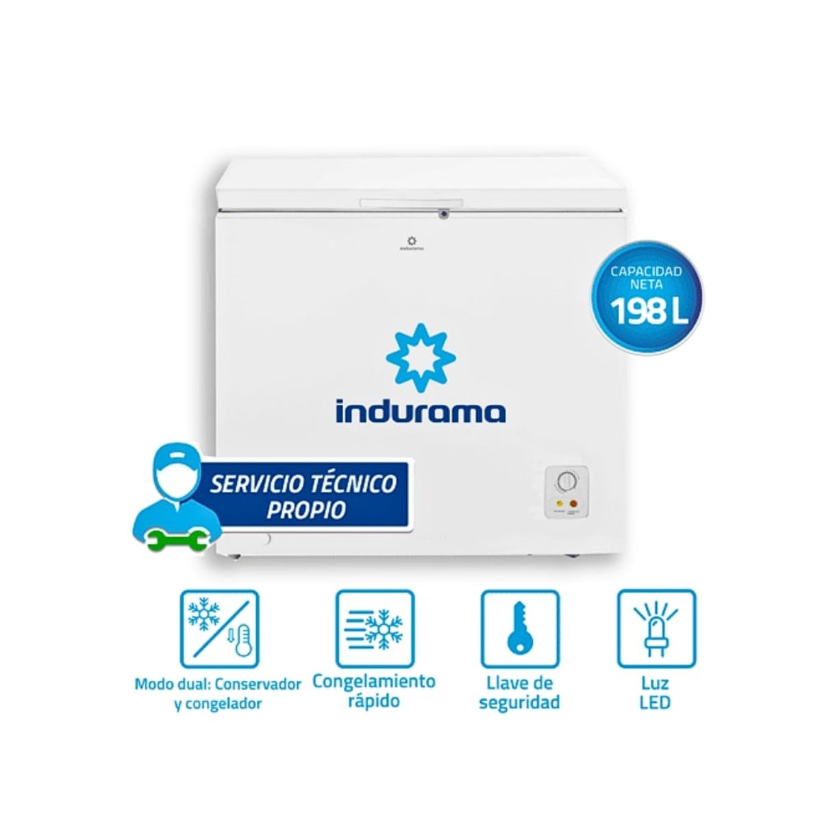 INDURAMA - Congeladora Indurama 198 Litros CI-220BL Blanco