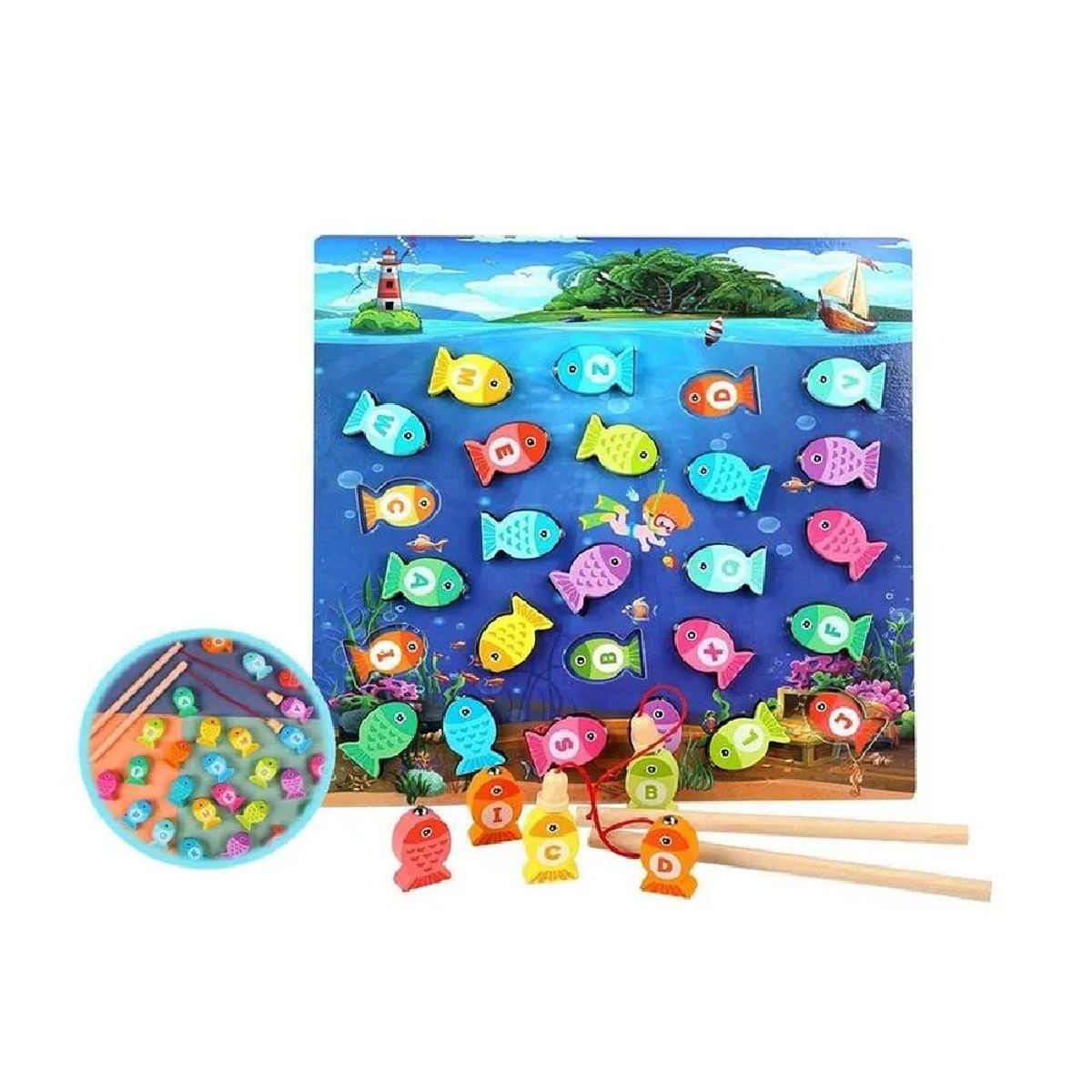 GENERICO - Juego Didáctico Pesca Imantada De Colores