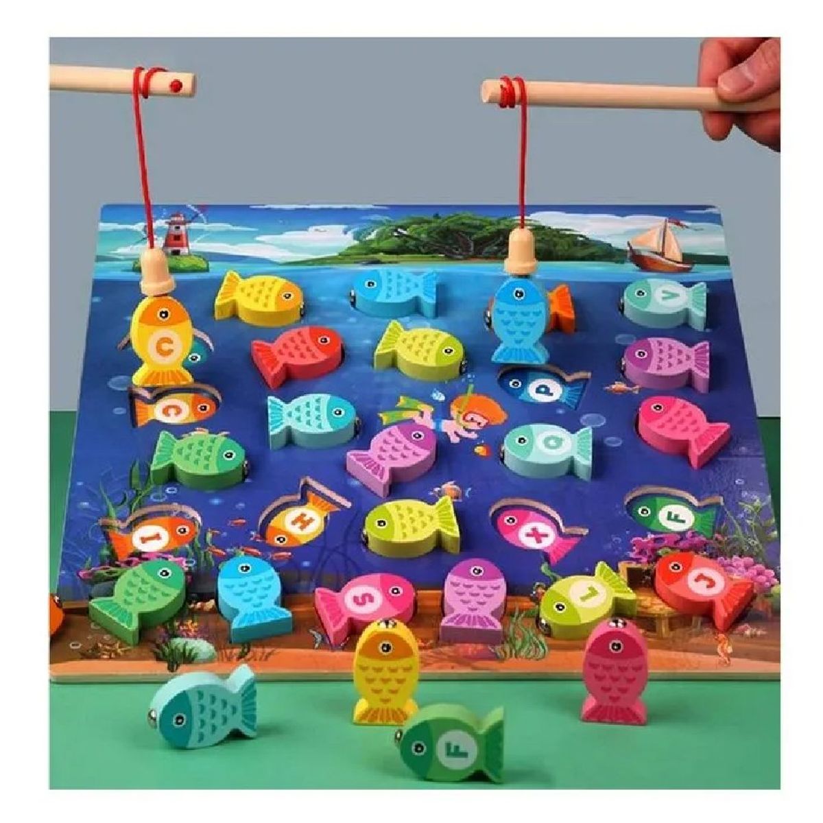 GENERICO - Juego Didáctico Pesca Imantada De Colores