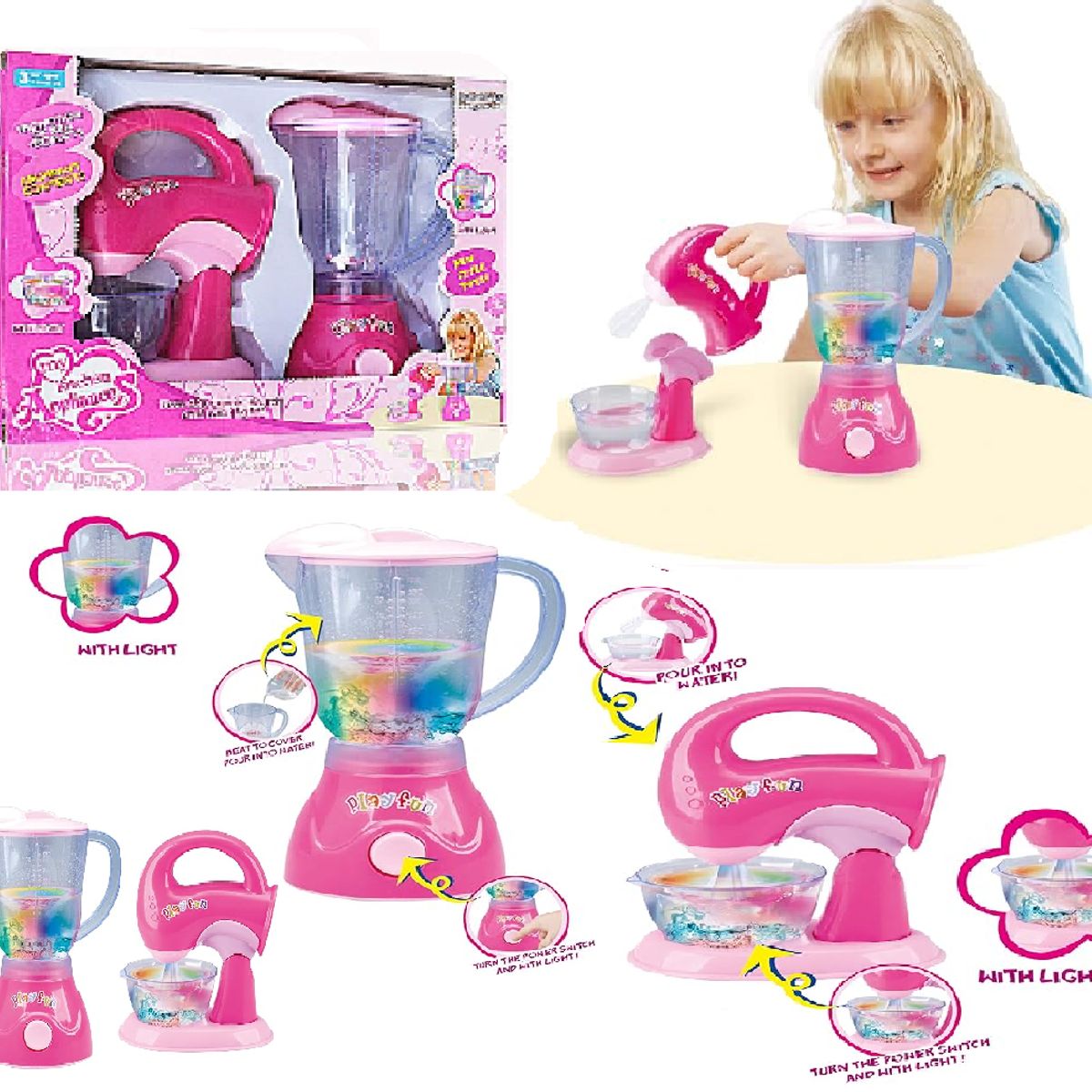 GENERICO - Divertido Juguete Licuadora mas Mini batidora Rosa