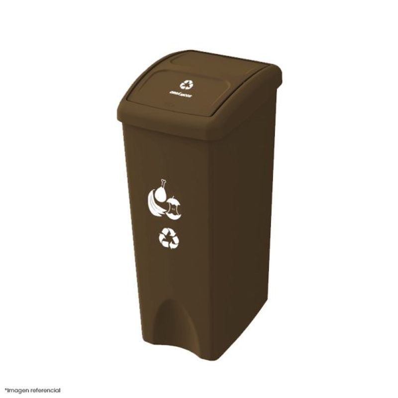 DISA SOLUCIONES ECOEFICIENTES - Papelera Vaivén Marrón de 53 lts
