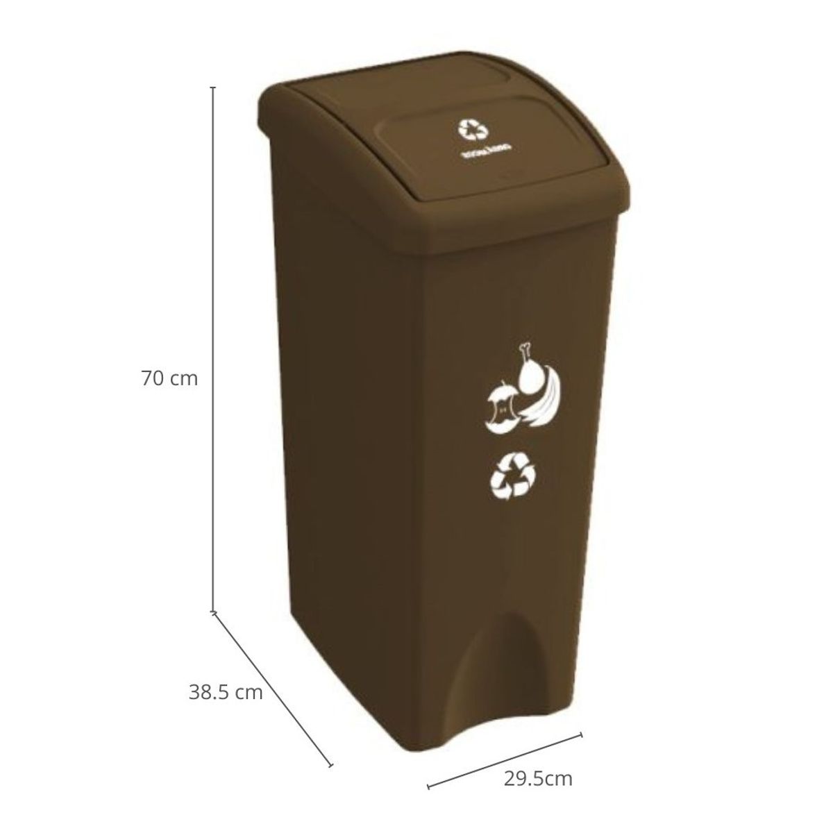 DISA SOLUCIONES ECOEFICIENTES - Papelera Vaivén Marrón de 53 lts