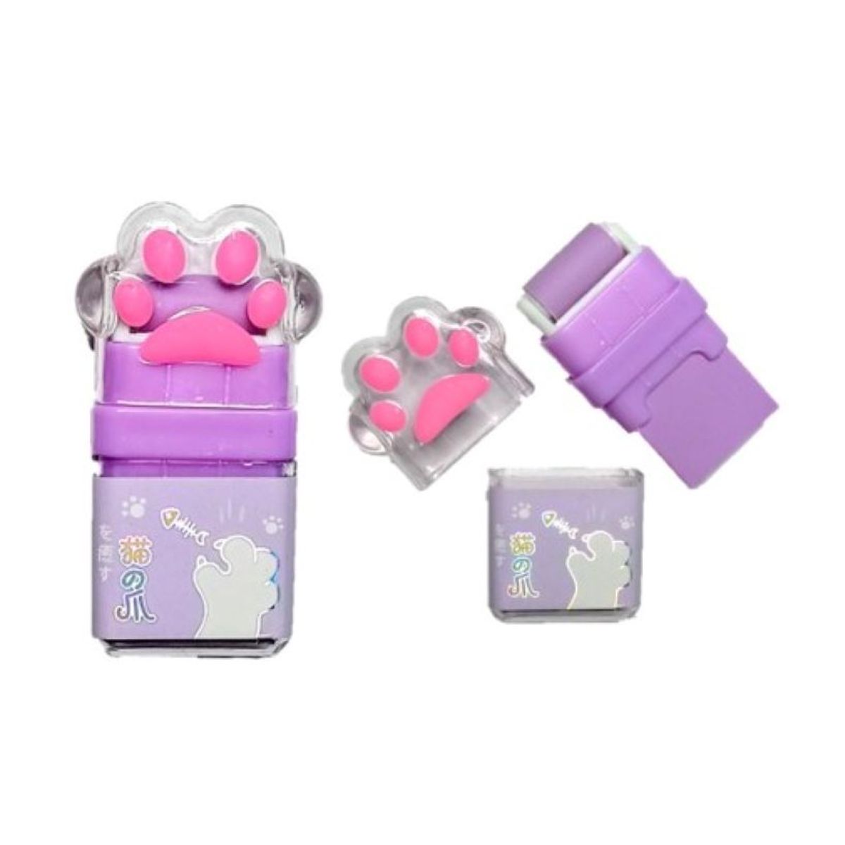 GENERICO - BORRADOR GARRITA CON RODILLO LIMPIADOR KAWAI - LILA