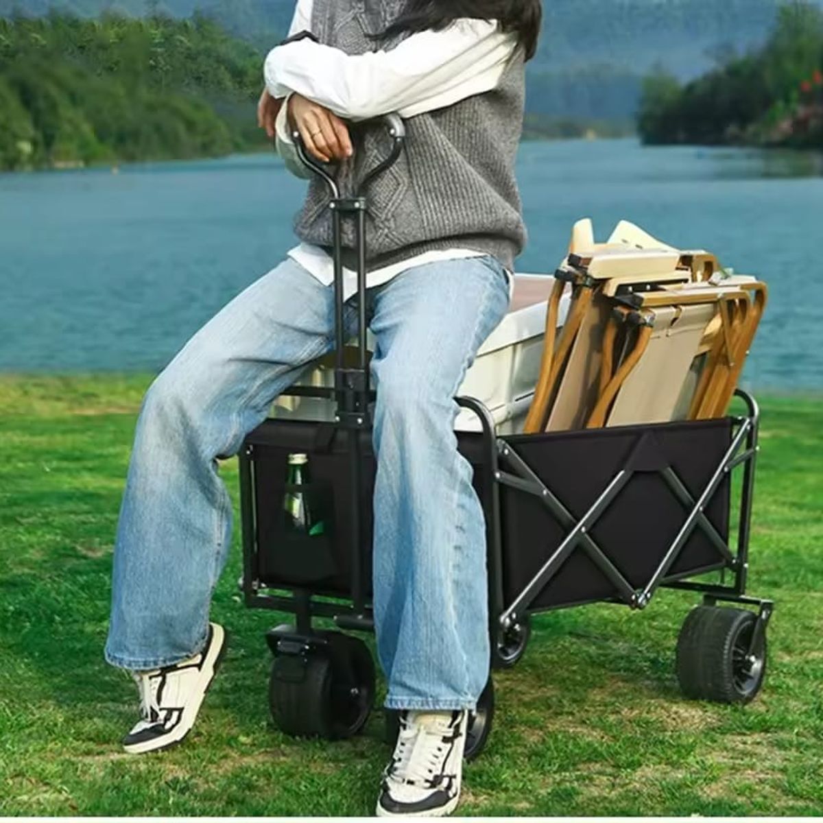 GENERICO - Carrito Playero XL  Plegable Todo Terreno con Ruedas