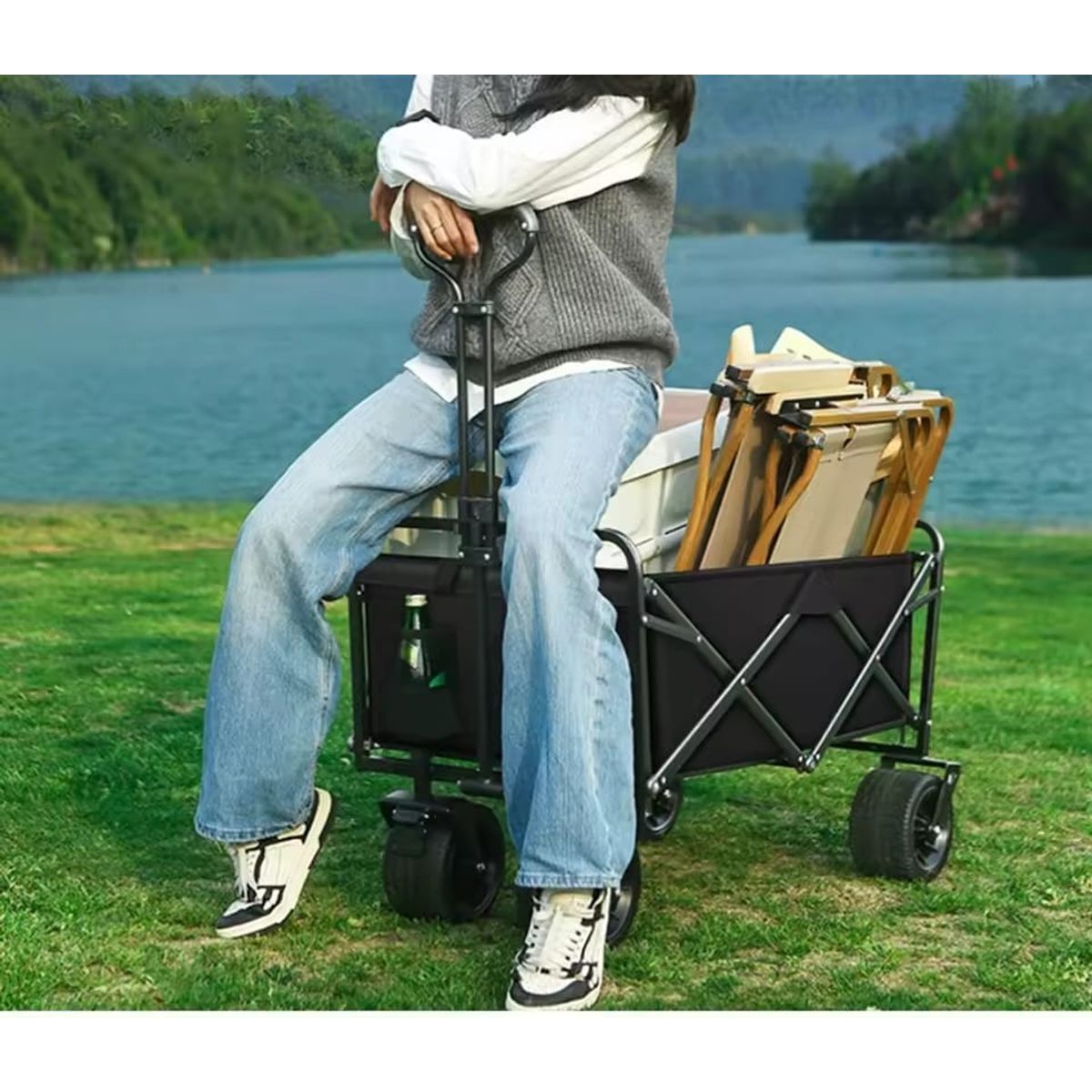 GENERICO - Carrito Playero XL  Plegable Todo Terreno con Ruedas