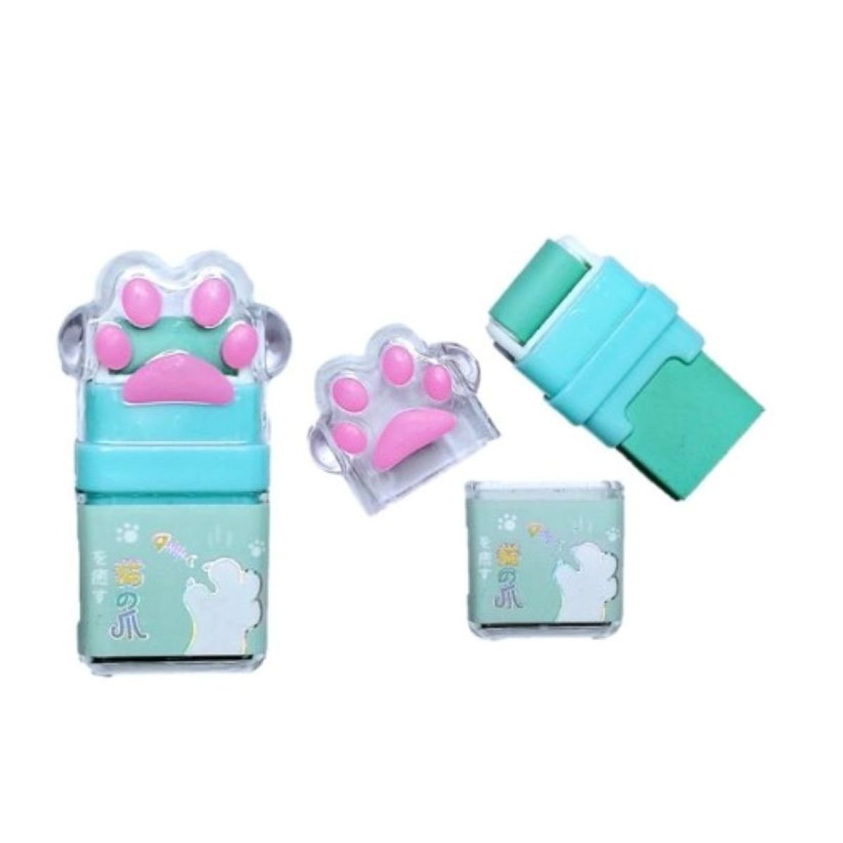 GENERICO - BORRADOR GARRITA CON RODILLO LIMPIADOR KAWAI - VERDE