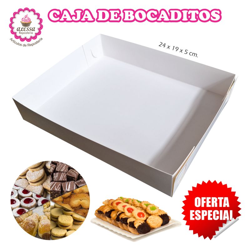 GENERICO - 100 Cajas de Bocaditos sin Tapa para Repostería