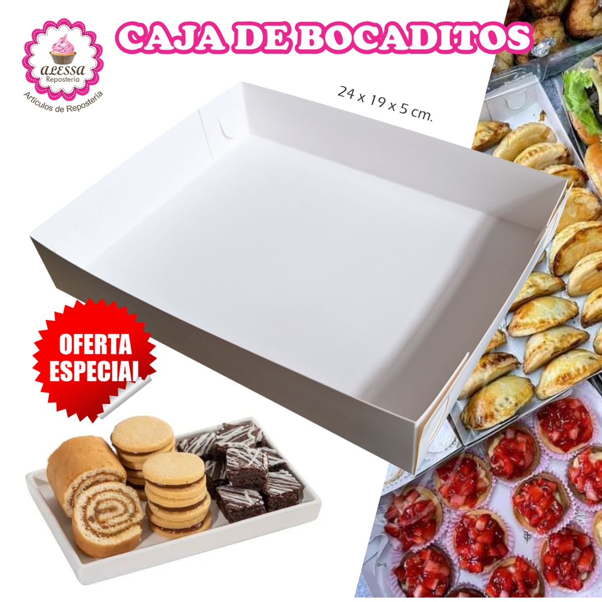 GENERICO - 100 Cajas de Bocaditos sin Tapa para Repostería