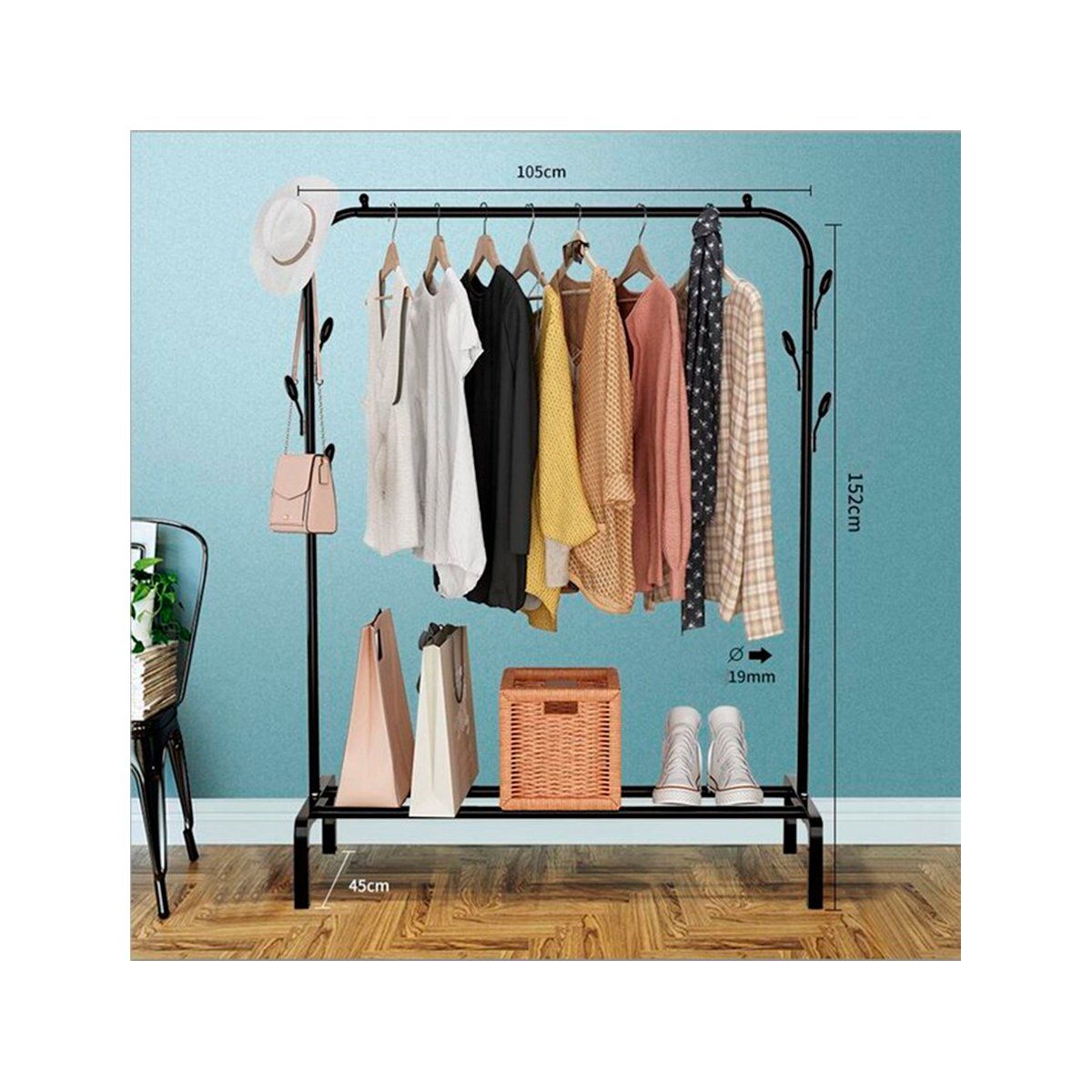 GRETAIL - Perchero Colgador Organizador Ropa Simple Negro