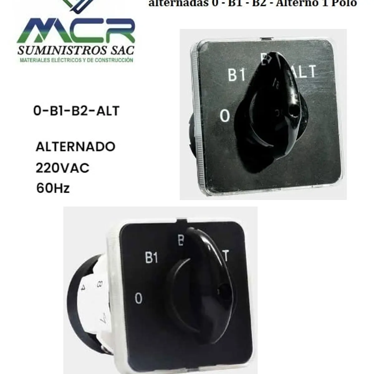 GENERICO - conmutador, Selector De Bombas alternadas 0 - B1 - B2 - Alterno 1Polo