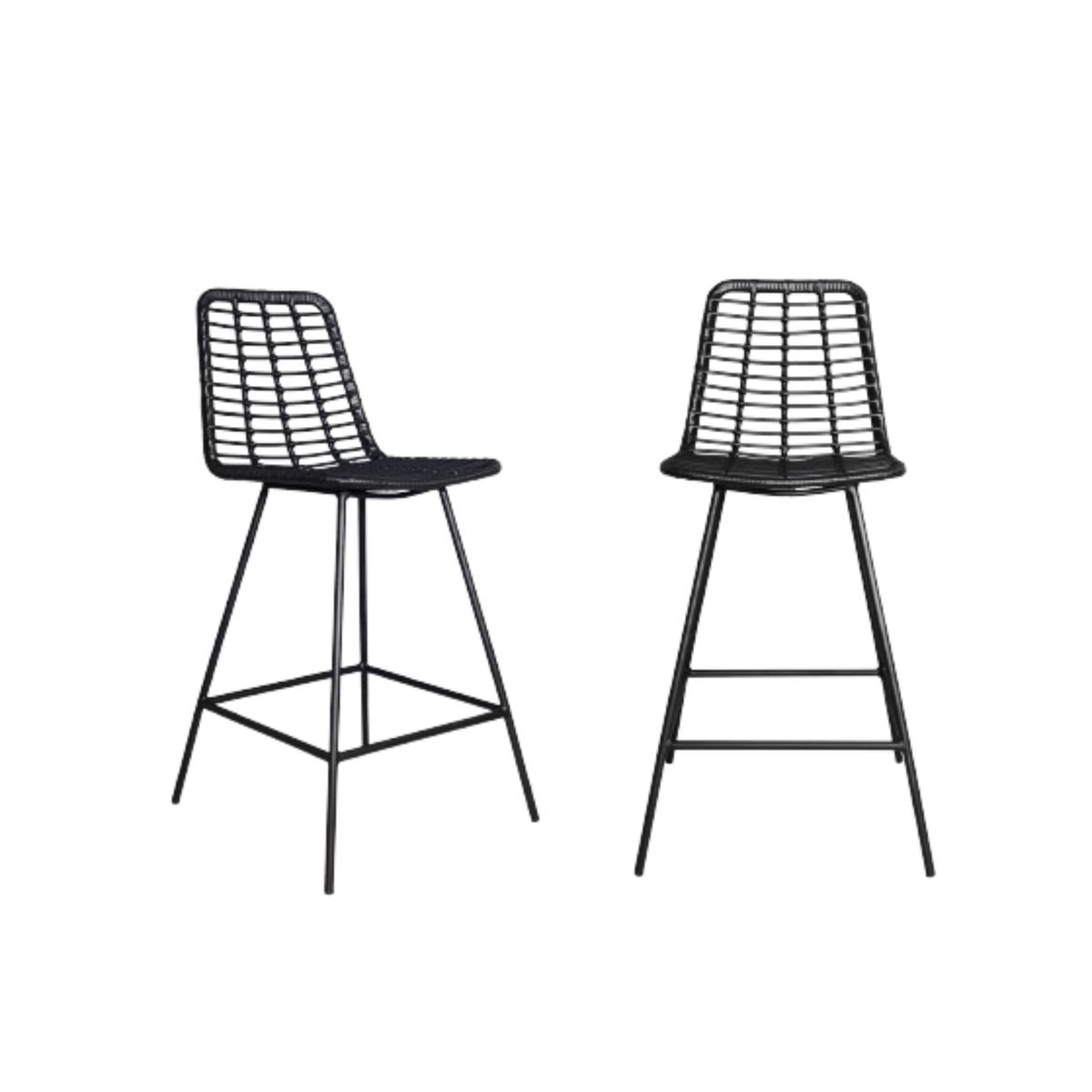 NIHM - Silla Bar Mingo Rattan Negro 65cm