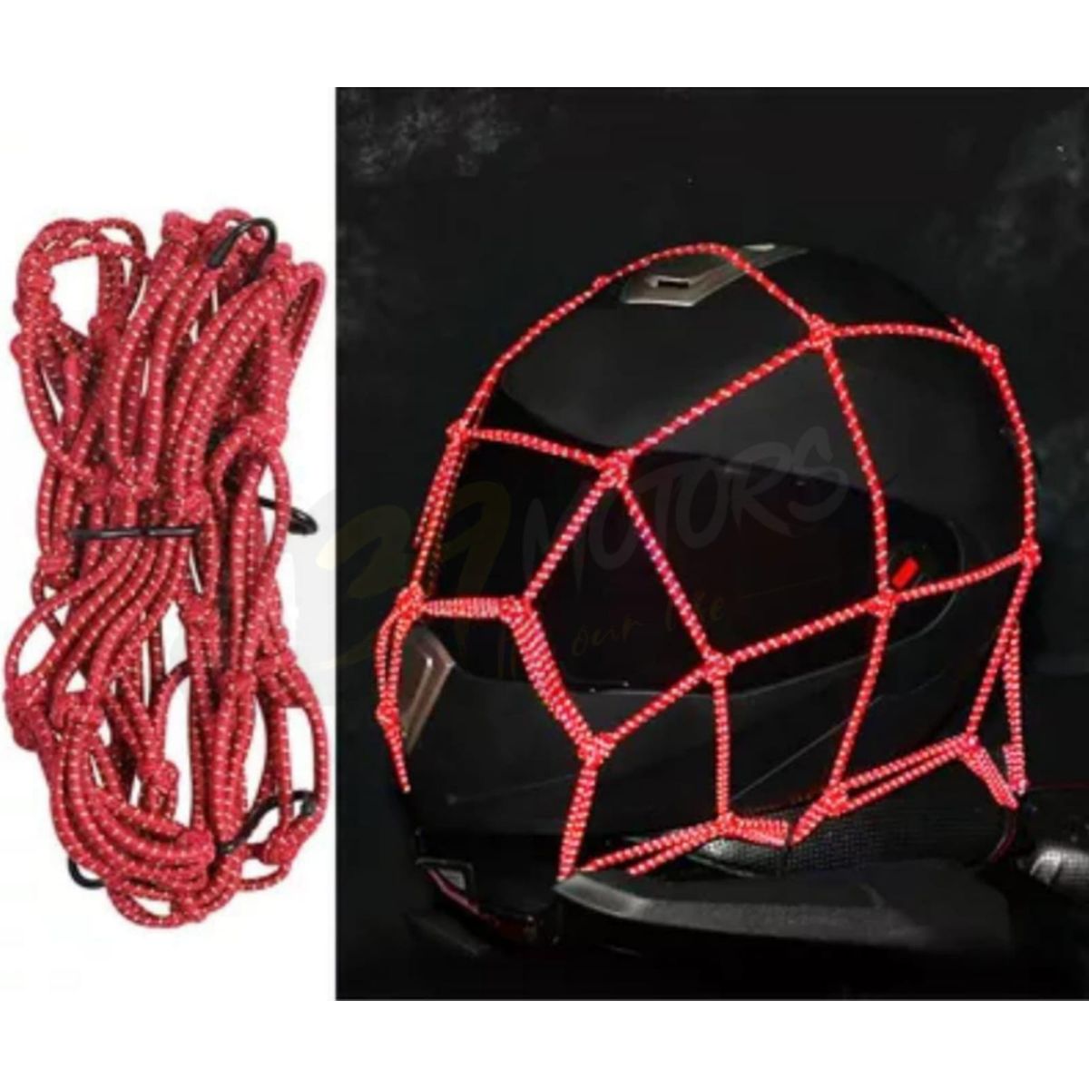 GENERICO - MALLA PULPO REFLECTIVA COLOR ROJO