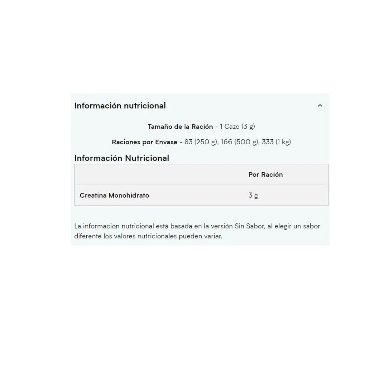 MYPROTEIN - Creatina Monohidratada Myprotein 500gr