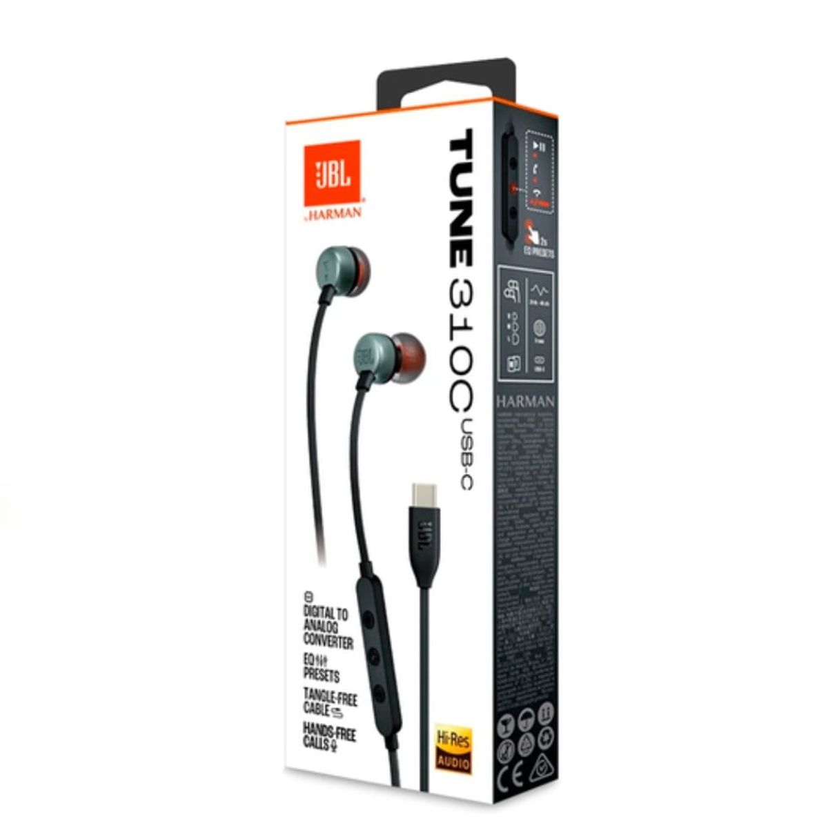 JBL - Auriculares JBL USB-C Tune 310C Con Microfono - Negro
