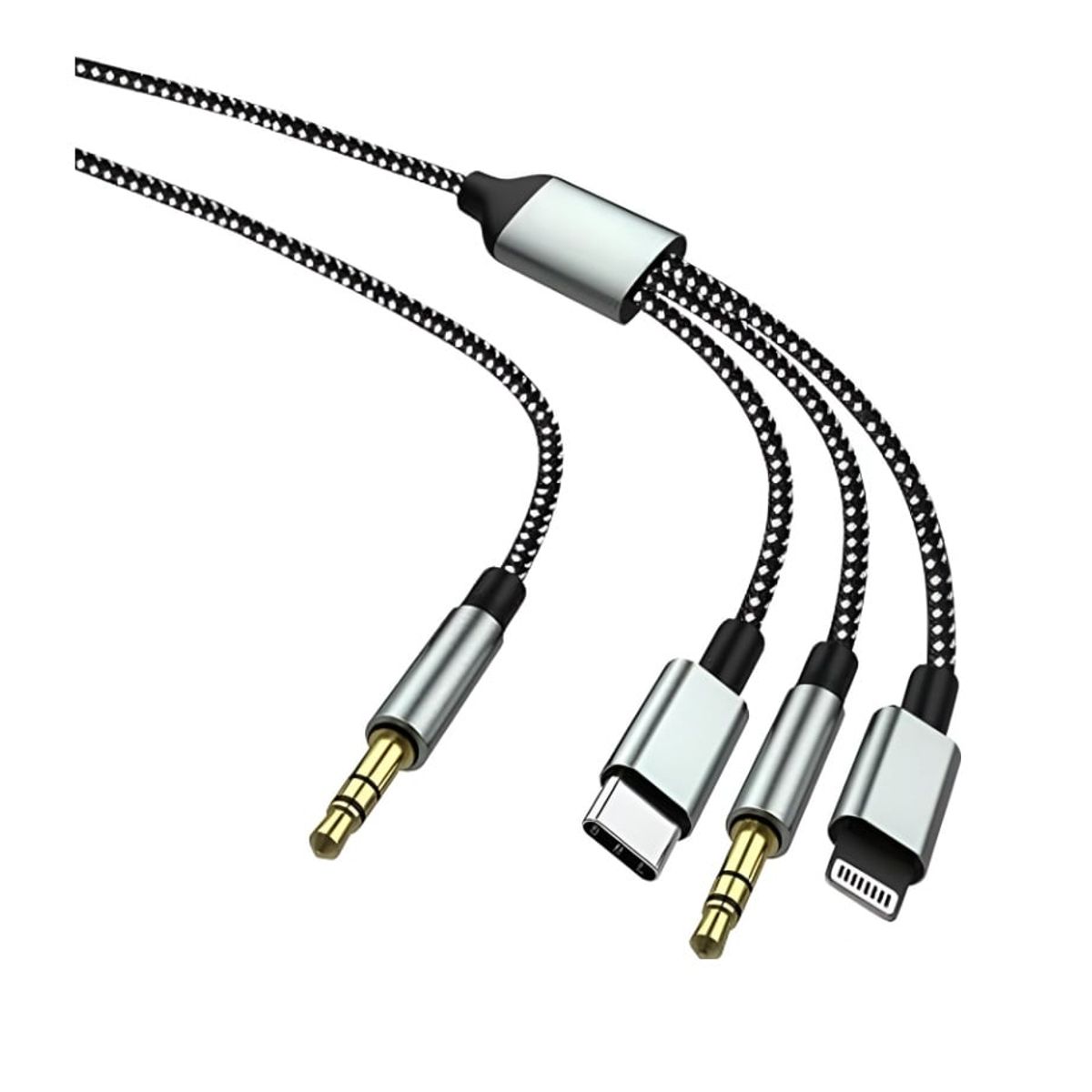 SEISA - Cable De Audio - Universal 3en1 - Para iPhone - Tipo C Y Aux SEISA