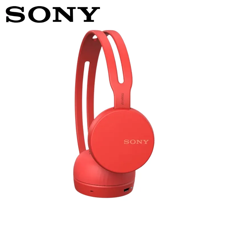 SONY - Audífono WH-CH400 Wireless Headset Rojo Bluetooth Hasta 20 Horas NFC