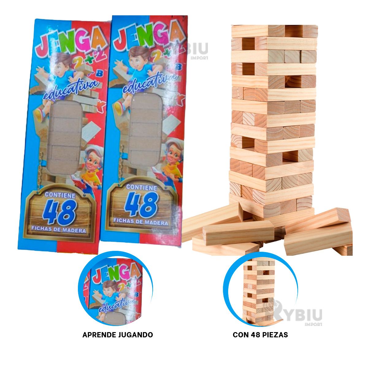 GENERICO - Torre Familiar Didactico con Tono Madera Y+Gift Stickers