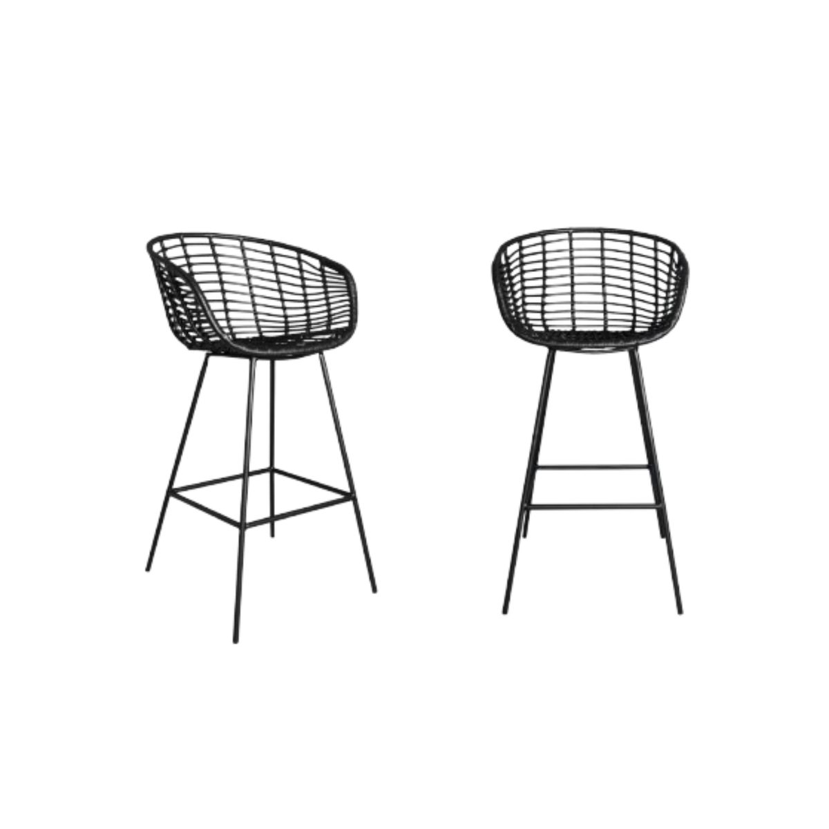 NIHM - Silla Bar Lincon Rattan Black 65 cm