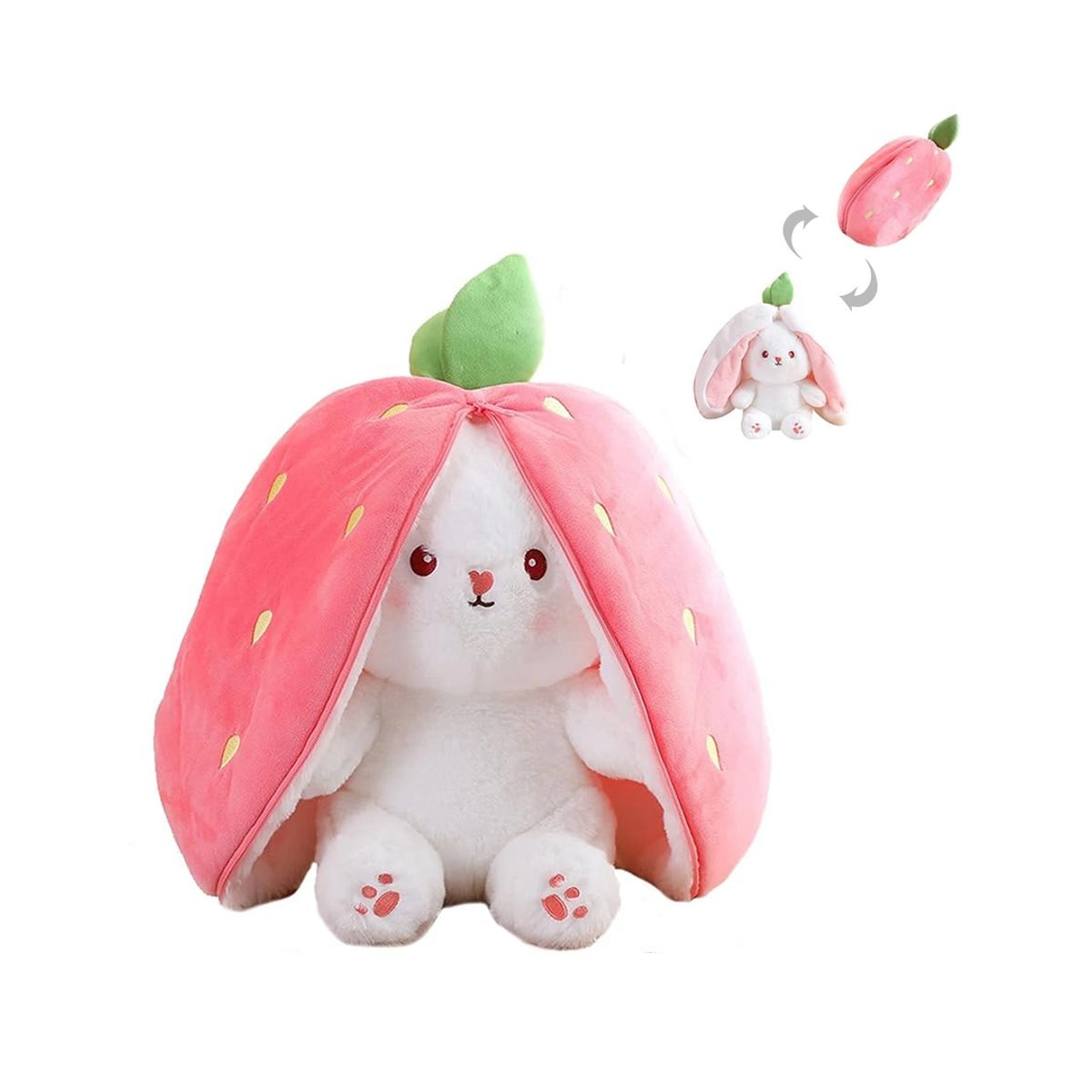 GENERICO - Peluche Gigante Conejo Fresa Reversible