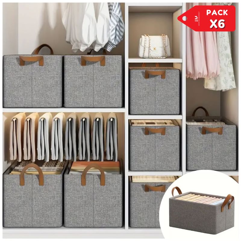 INSPIRA - Organizador Ropa Plegable Inspira X6 Gris Con Asas