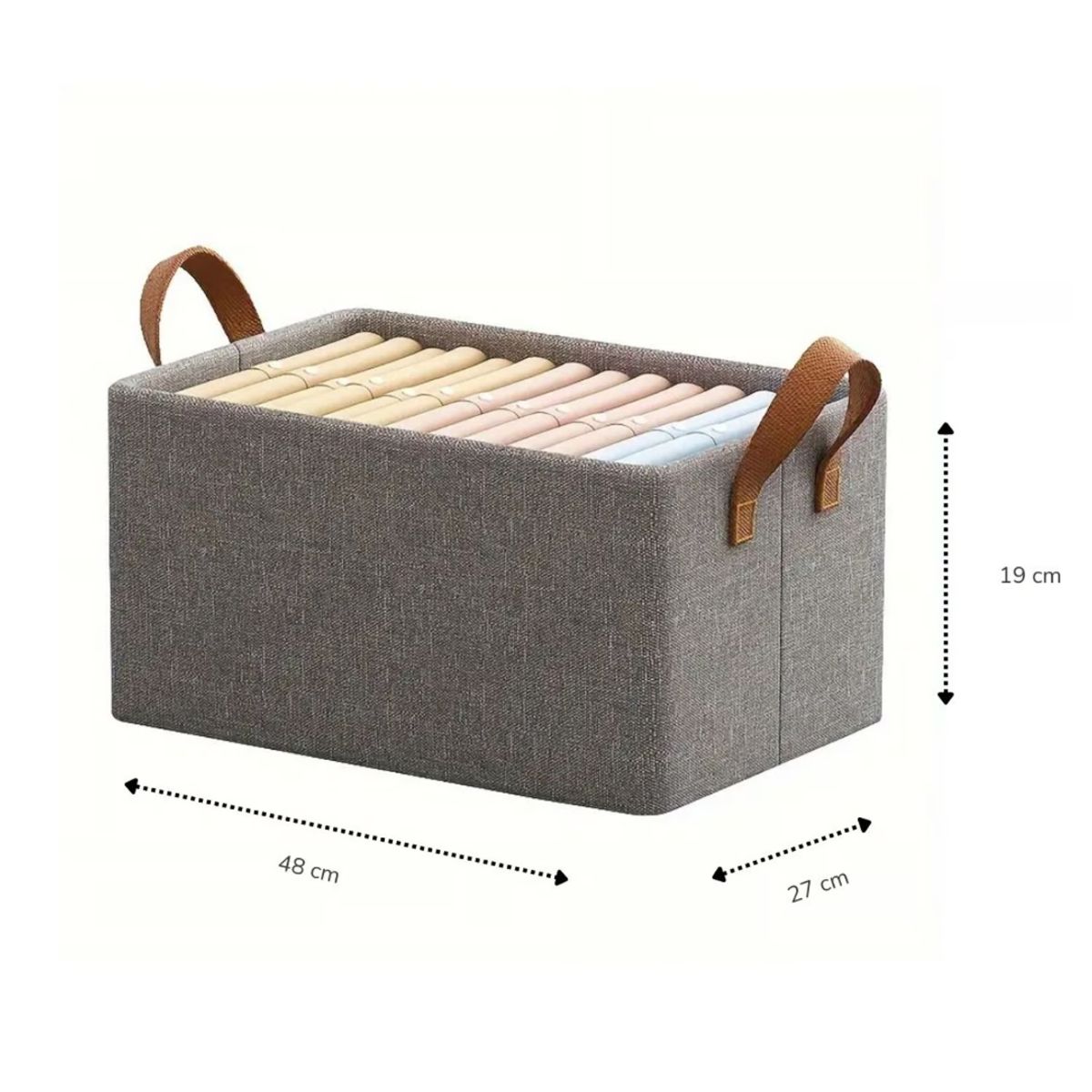 INSPIRA MARKET - Organizador Ropa Plegable Inspira X6 Gris Con Asas