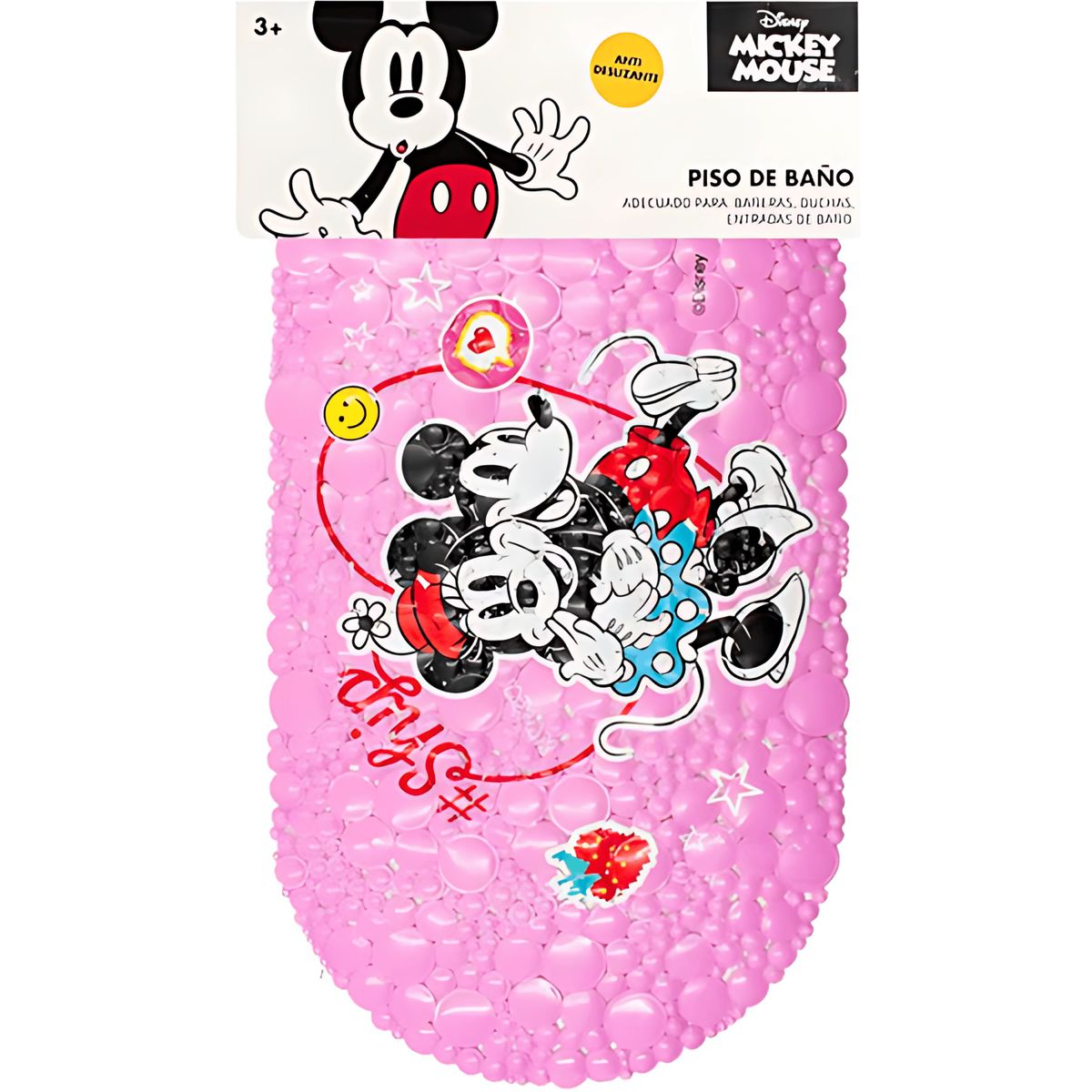 DISNEY - Piso de Baño MICKEY & MINNIE Antideslizante Rosa