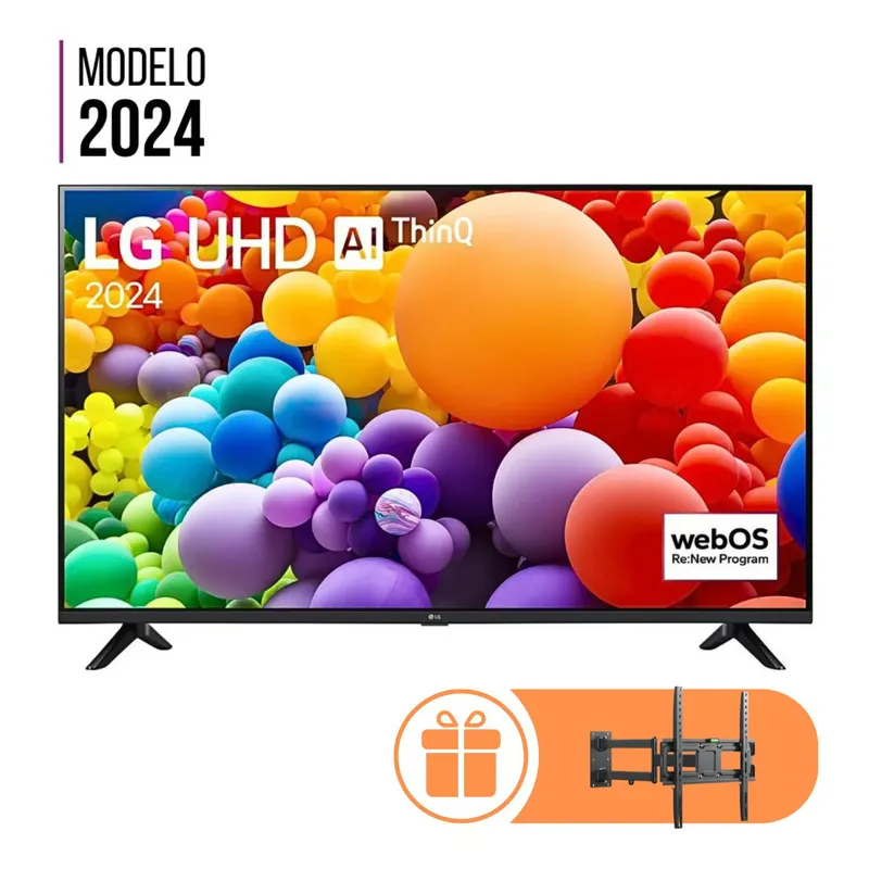 LG - Televisor LG 50 Pulg. LED Smart TV UHD 4K con ThinQ AI 50UT7300PSA con Rack Móvil