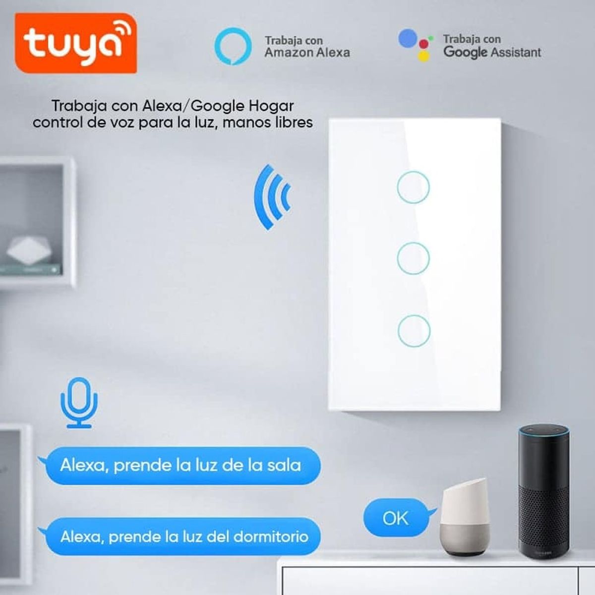 TECH CARE - Interruptor Inteligente 3 botón wifi