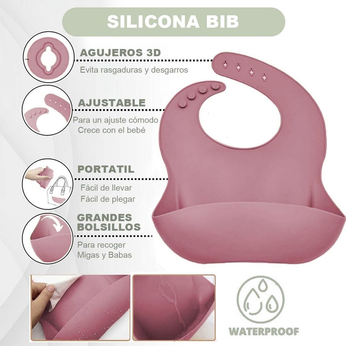 TIOZONEY - Platos De Silicona Bebe Juego De Cubiertos Antideslizante