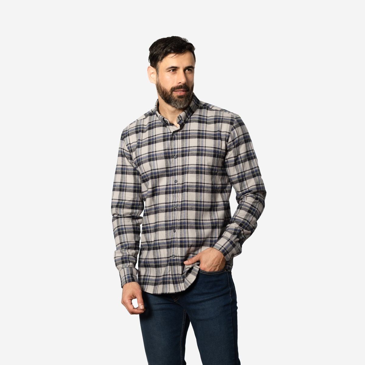 LIMA SHIRT CO - Camisa Lima Shirt Flannel Classic Relaxed Fit Gris