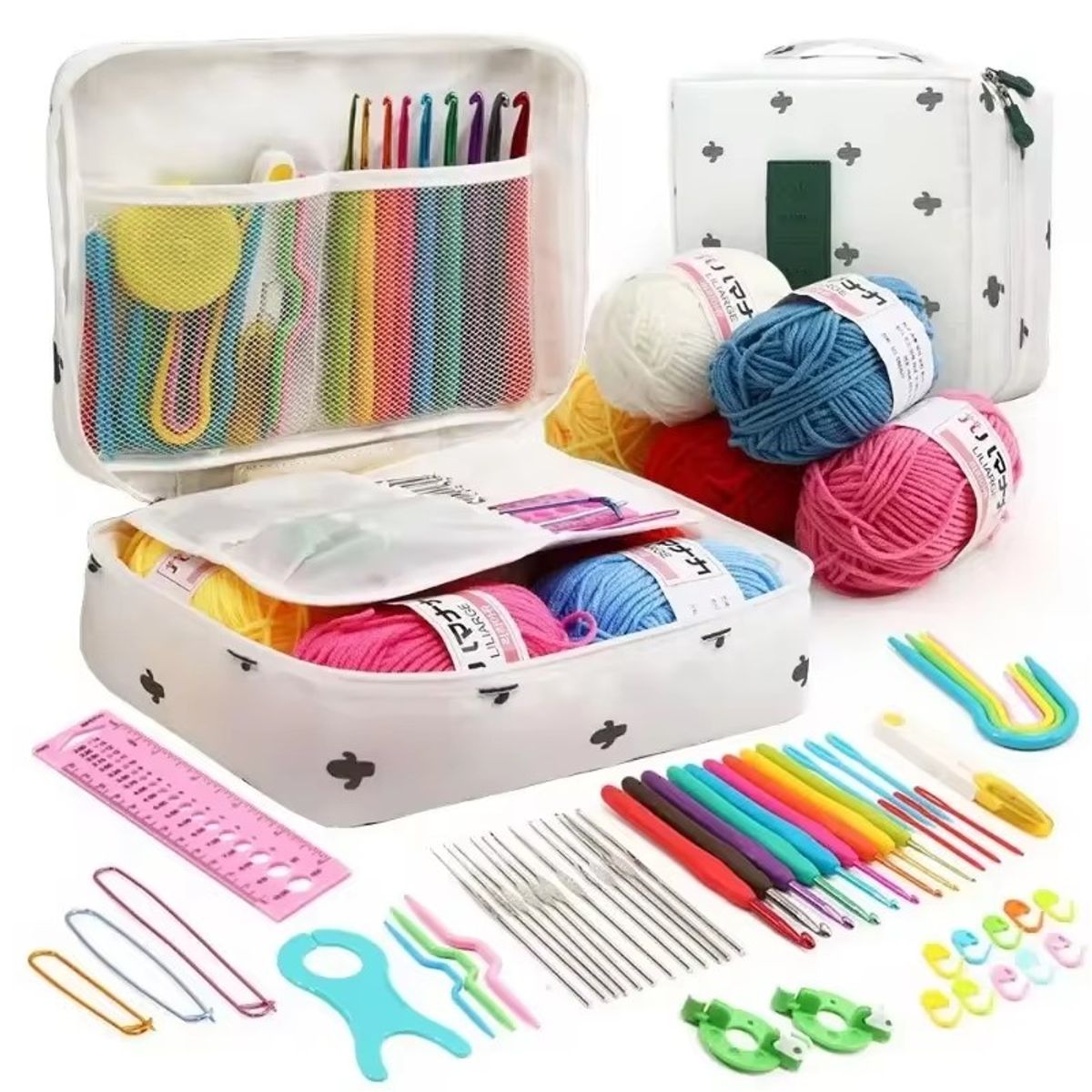 GENERICO - Set De Agujas De Ganchillo Y Accesorios Para Tejer 59 Piezas
