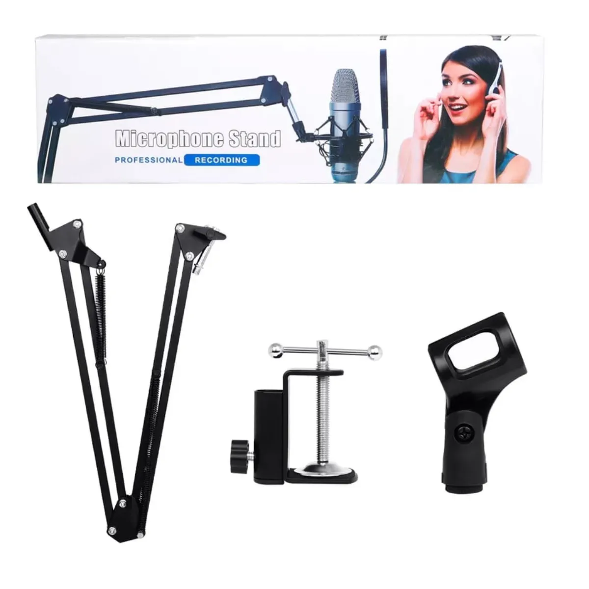 GENERICO - Soporte Brazo para Micrófono Giratorio 360° 75cm NB-35 Aluminio