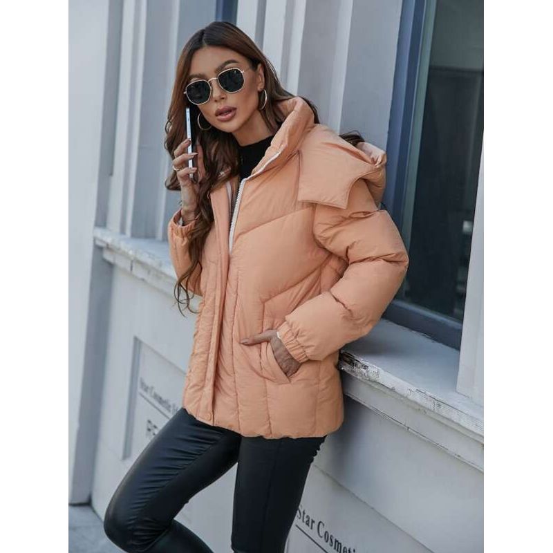 TAIS PRINCESS - Abrigo acolchado con cremallera con capucha damas Remate de exhibición con fallas