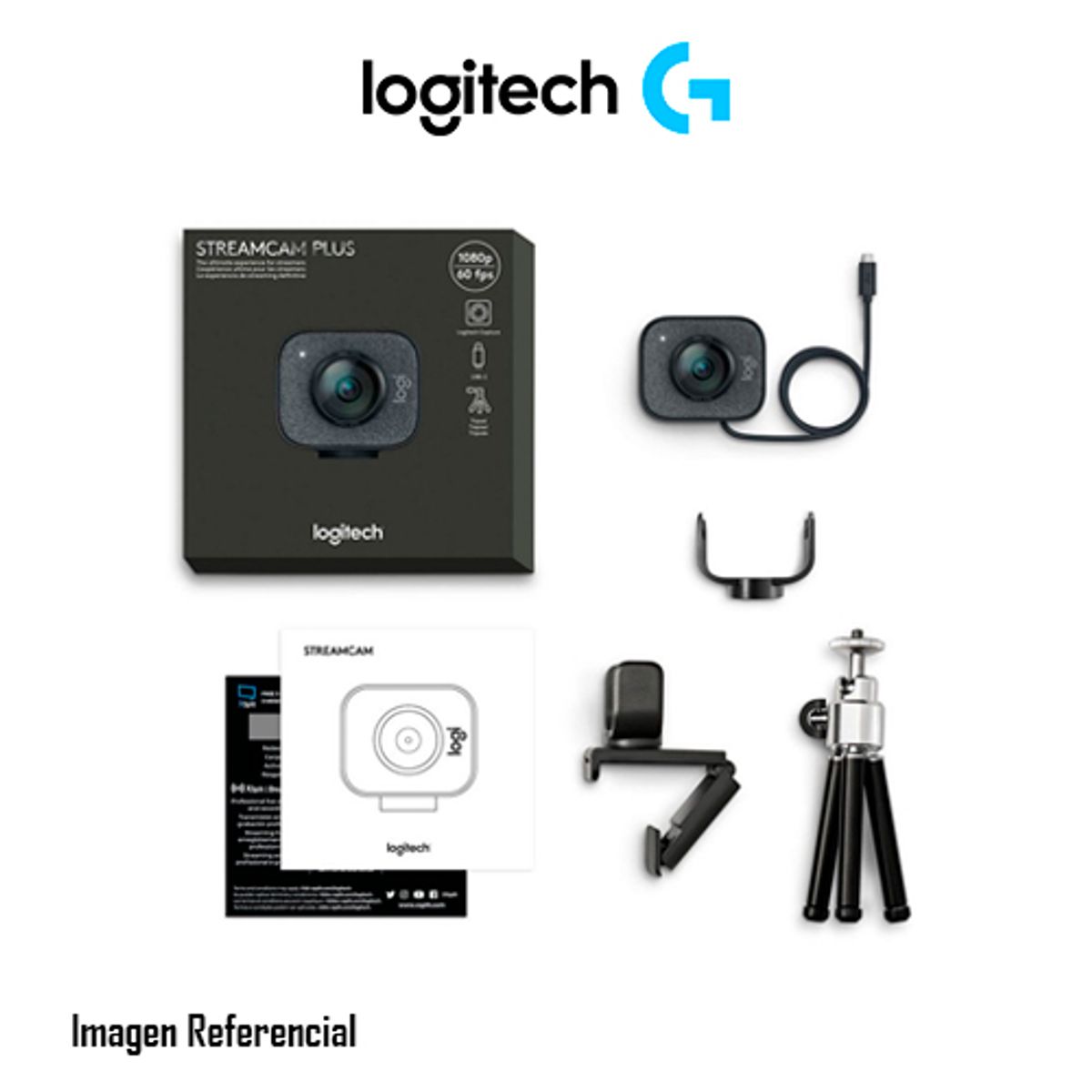 LOGITECH - CAMARA LOGITECH STREAMCAM PLUS 1080P FULL HD BLACK P/N: 960-001280