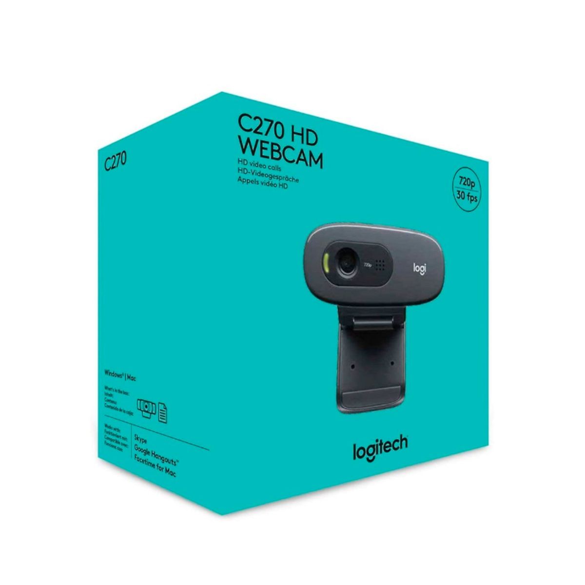LOGITECH - CAMARA WEB LOGITECH C270 FULL HD 720P FOCO FIJO P/N: 960-000694