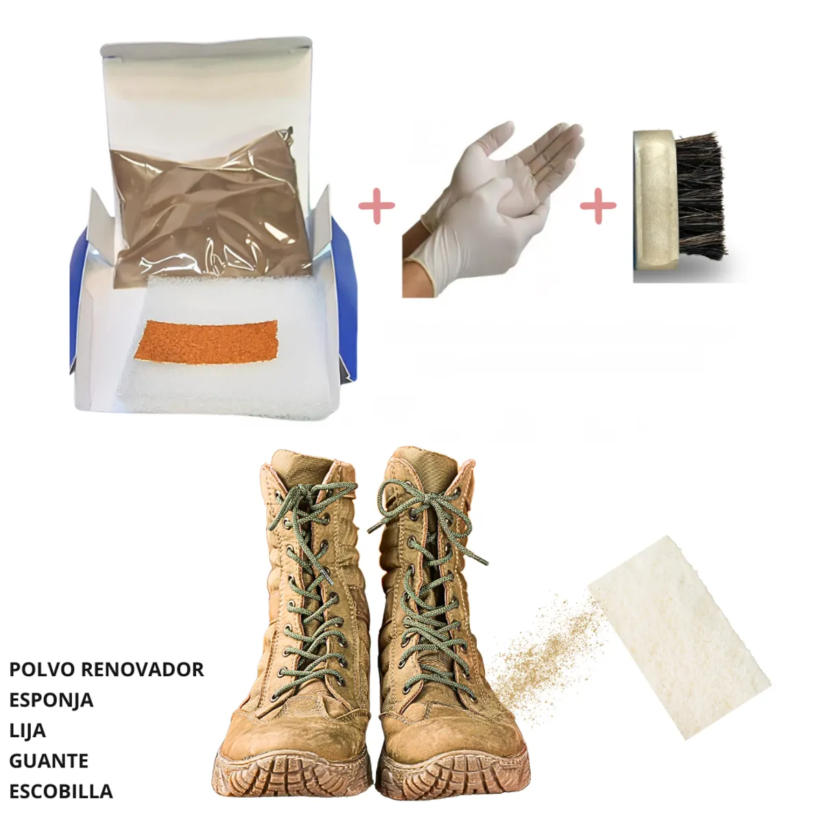 GENERICO - Tinte renovar gamuza nobuck en polvo color beige coyote Kit