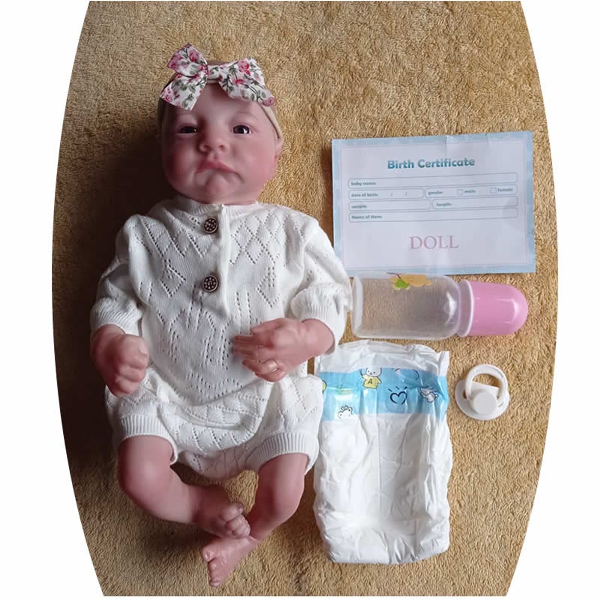 GENERICO - Bebe Reborn Vinilo de Silicona Cuerpo Entero 48 cm