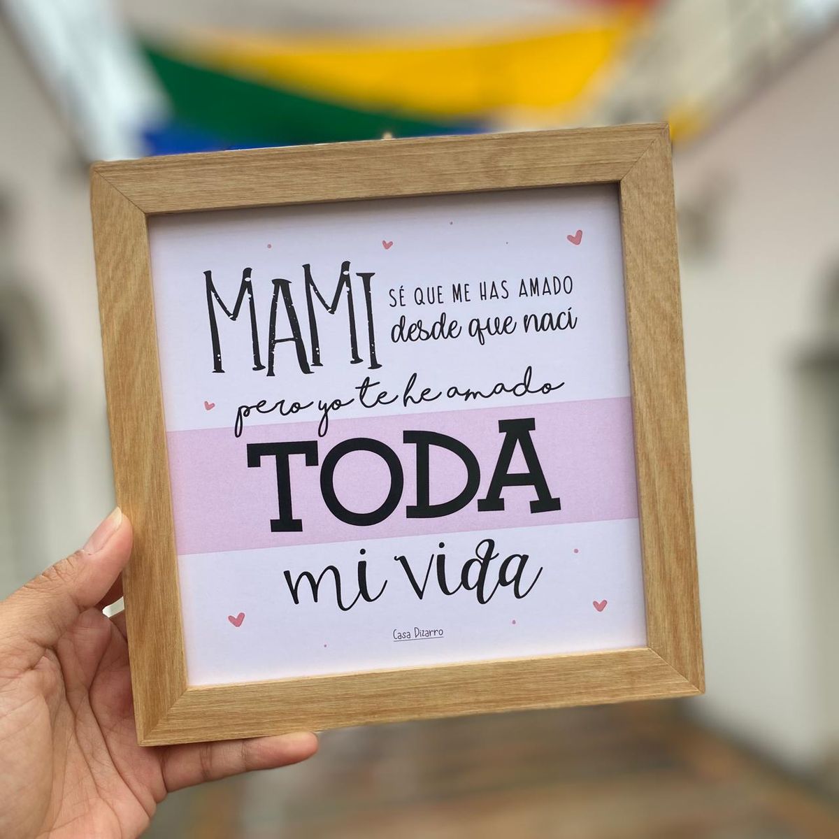 CASA PIZARRO - Cuadro para mamá "Mami" 17 x 17 cm