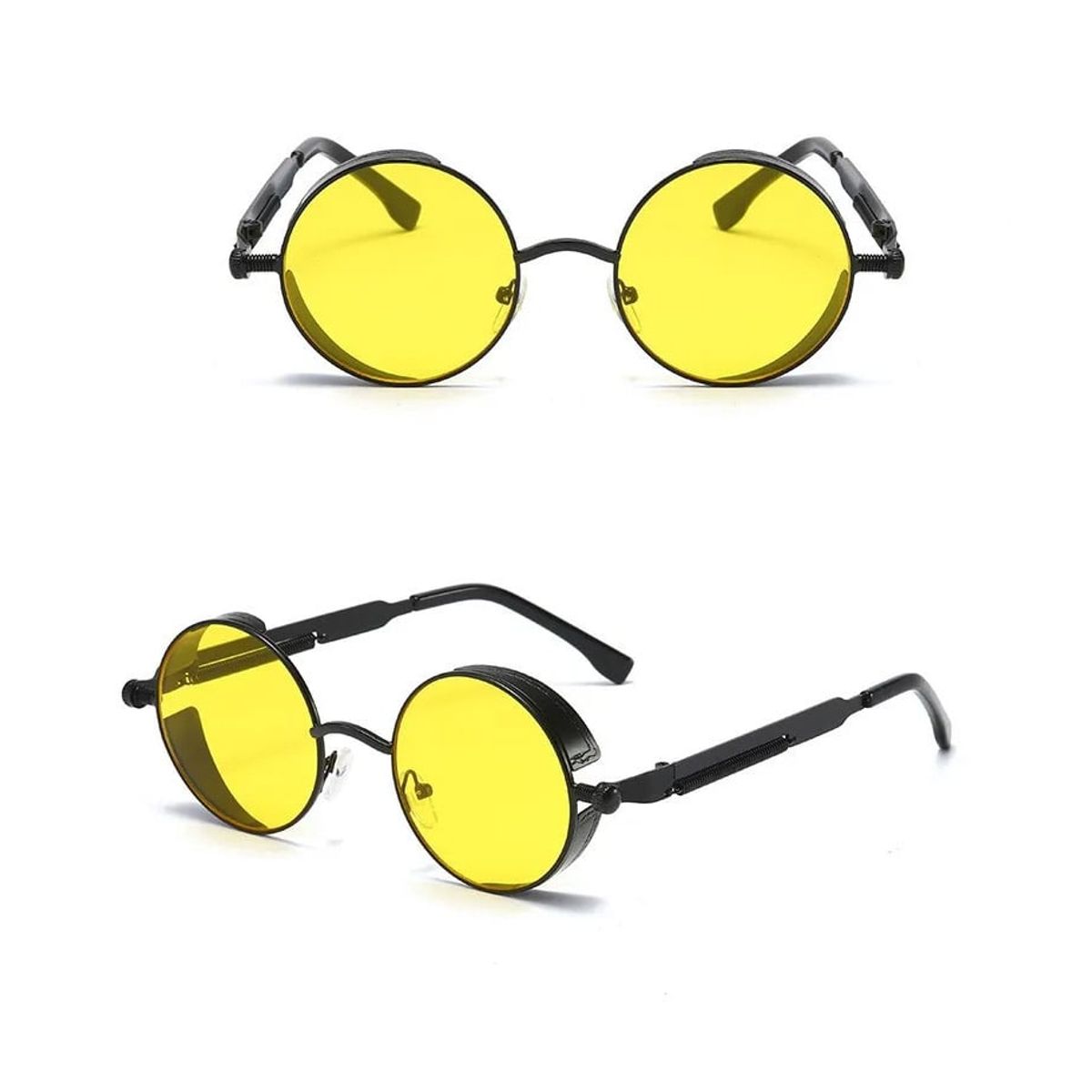 LA TIENDA 88 JOYAS Y ACCESORIOS - La Tienda 88 - Lentes De Sol Steampunk Redondos - Amarillo