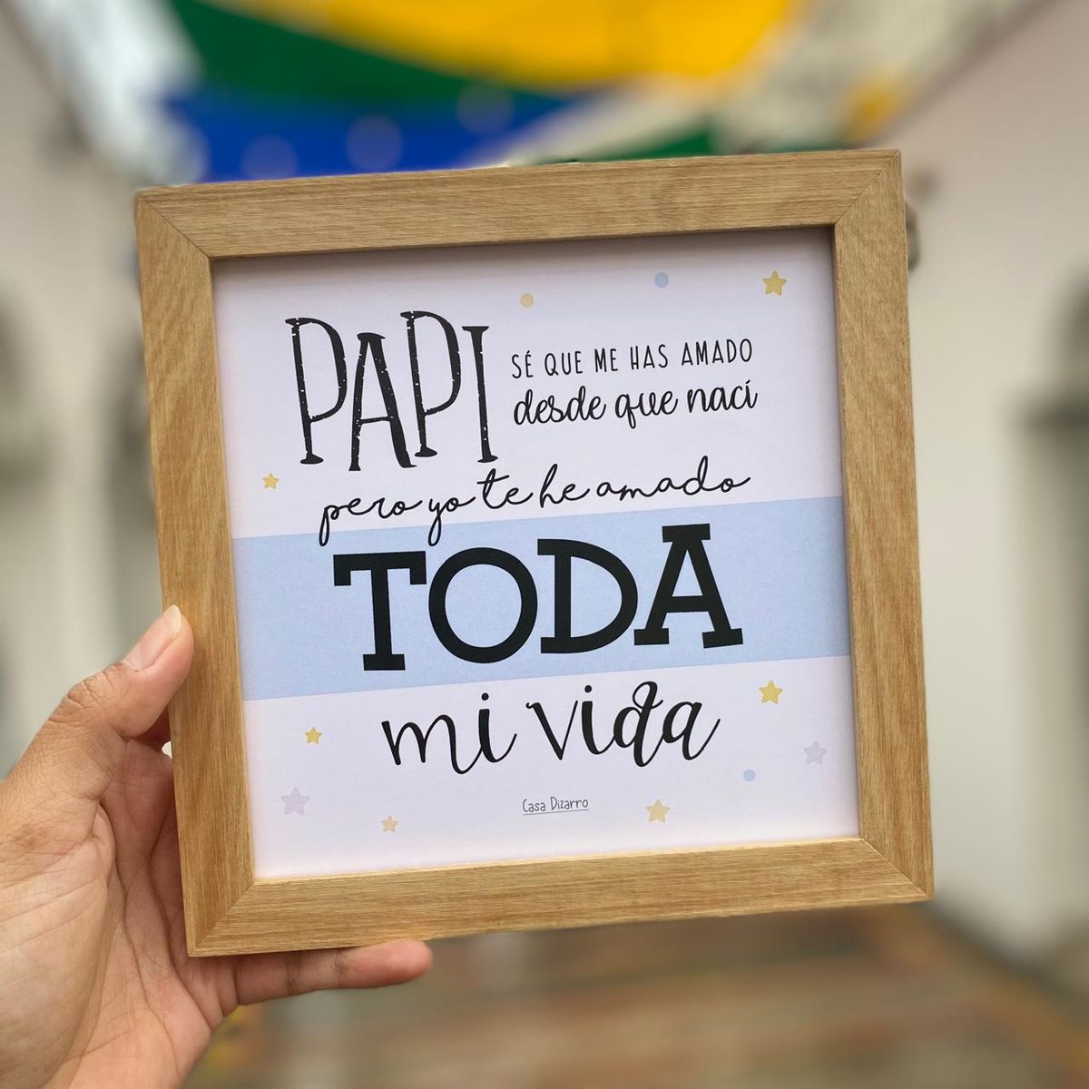CASA PIZARRO - Cuadro para papá "Papi" 17 x 17 cm
