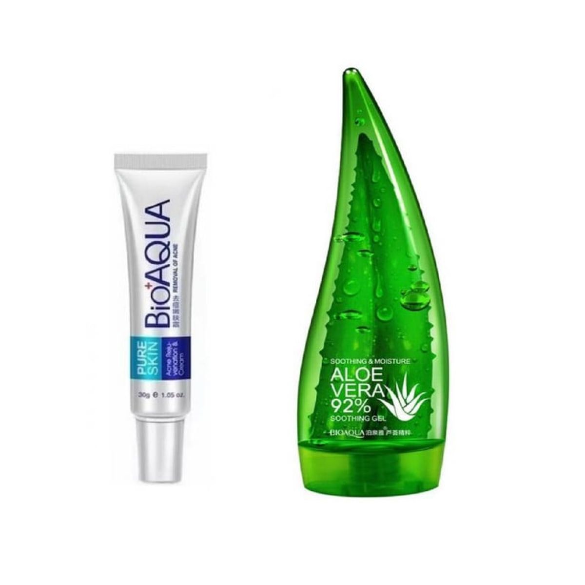 BIOAQUA - pack Crema Anti-Acné  Crema Corporal Aloe Vera  Bioaqua