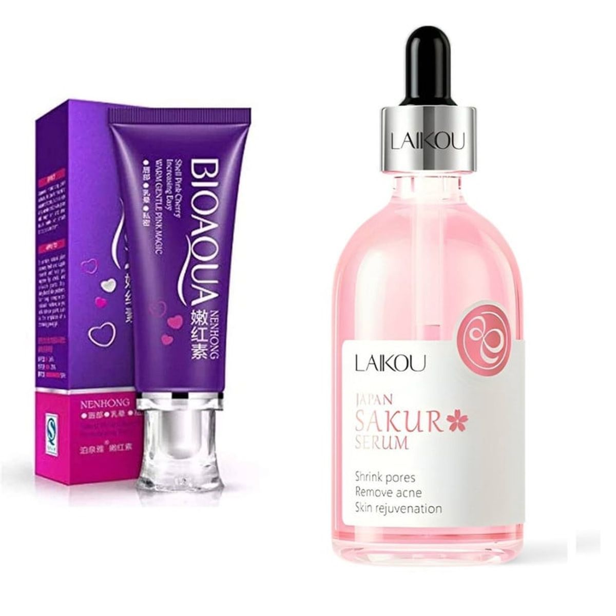 BIOAQUA - PACK CREMA DESPIGMENTANTE BIOAQUA Y SERUM JAPAN SAKURA LAIKOU