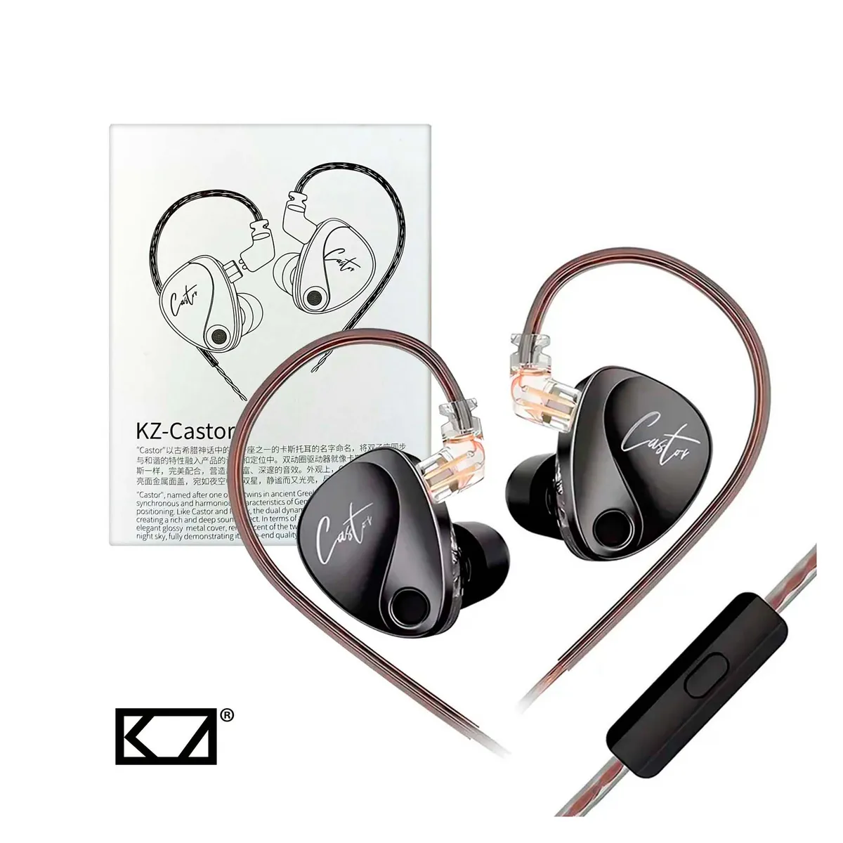 KZ - Audífonos In-Ear Gamer Con Micro Kz Castor Negro