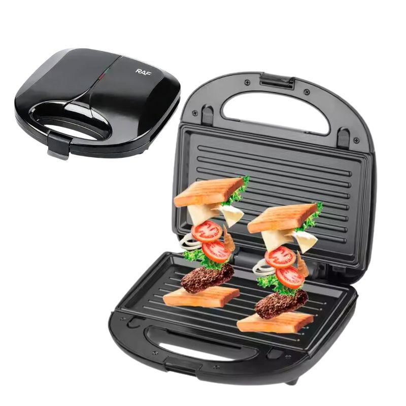 GENERICO - Maquina RAF Sandwichera Parrilla Multifuncional 850W RAF R239