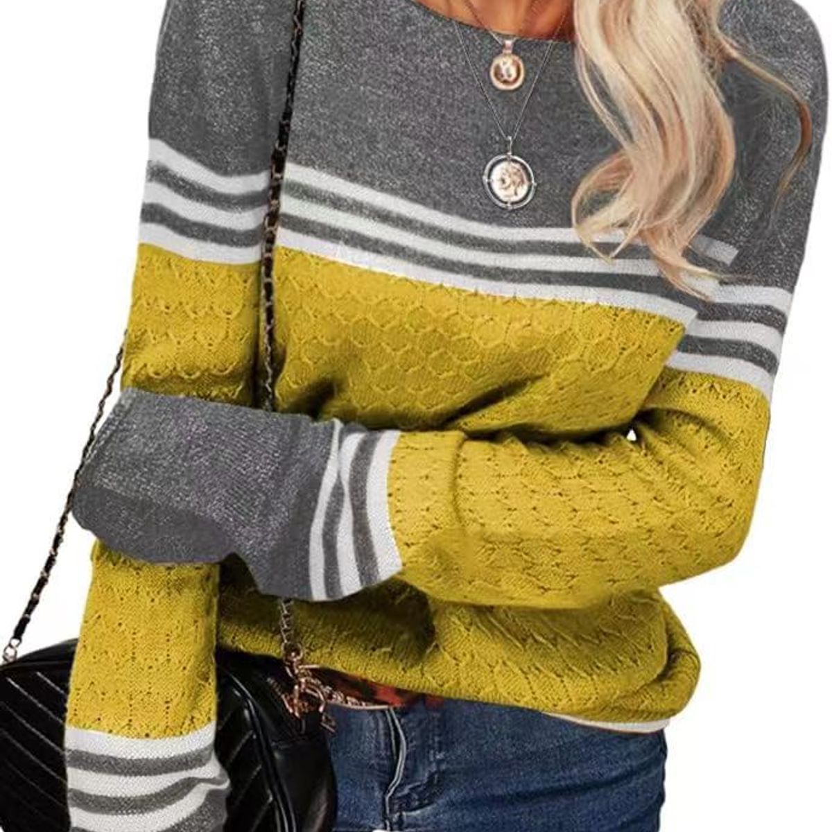TIOZONEY - Sweater Cuello Redondo Mujer
