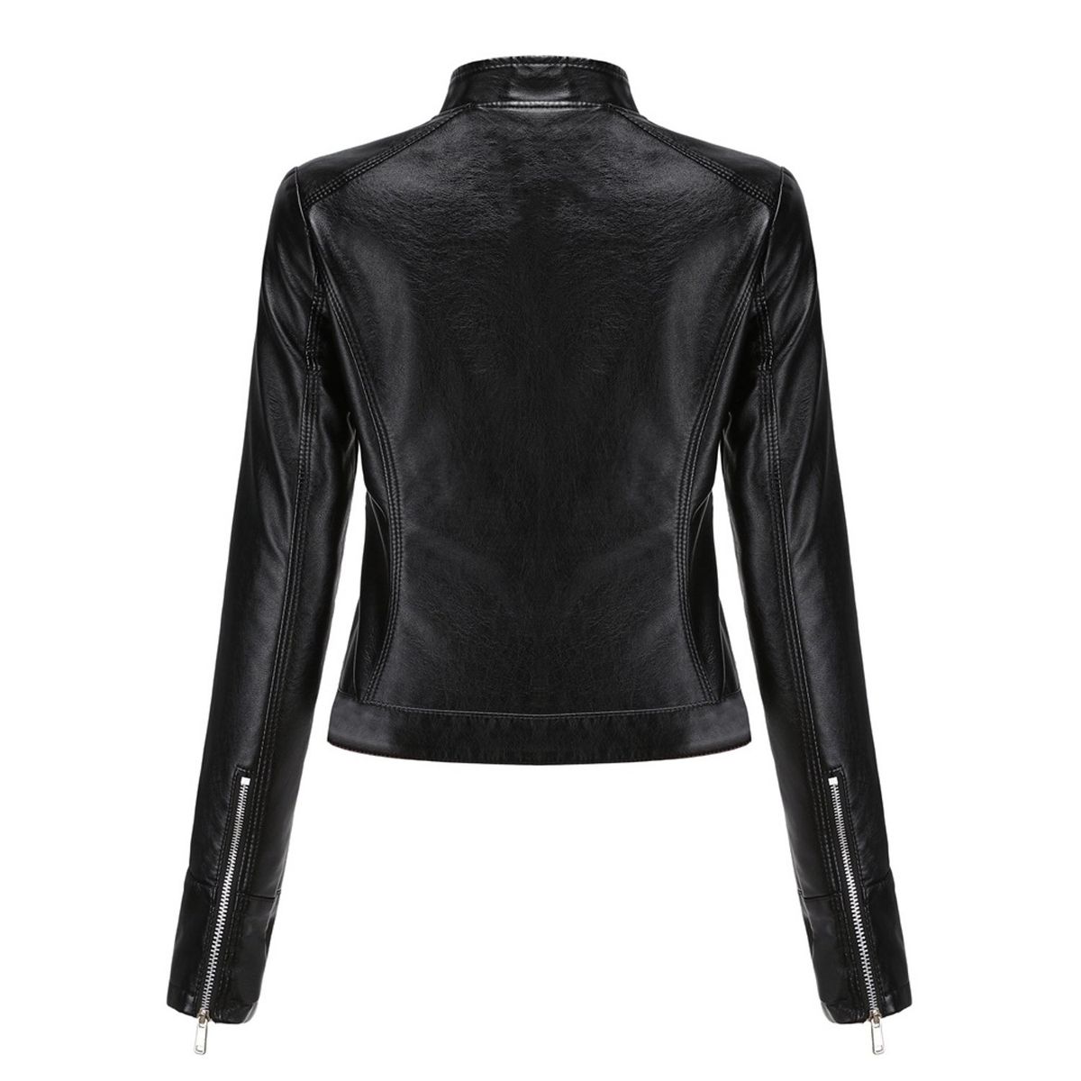 TIOZONEY - Chaqueta de PU para mujer - Negro