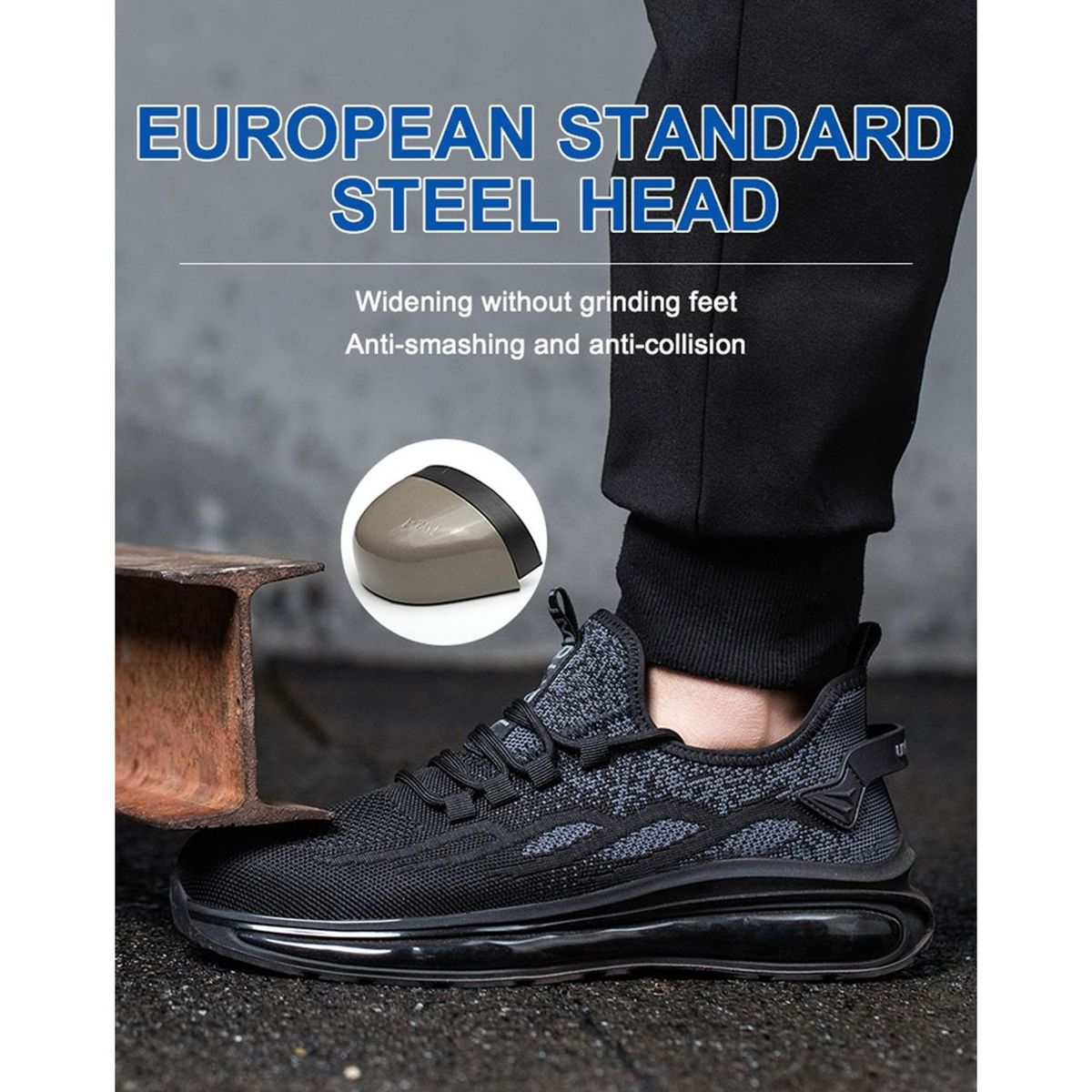 TIOZONEY - Zapato de Seguridad Hombre - Negro