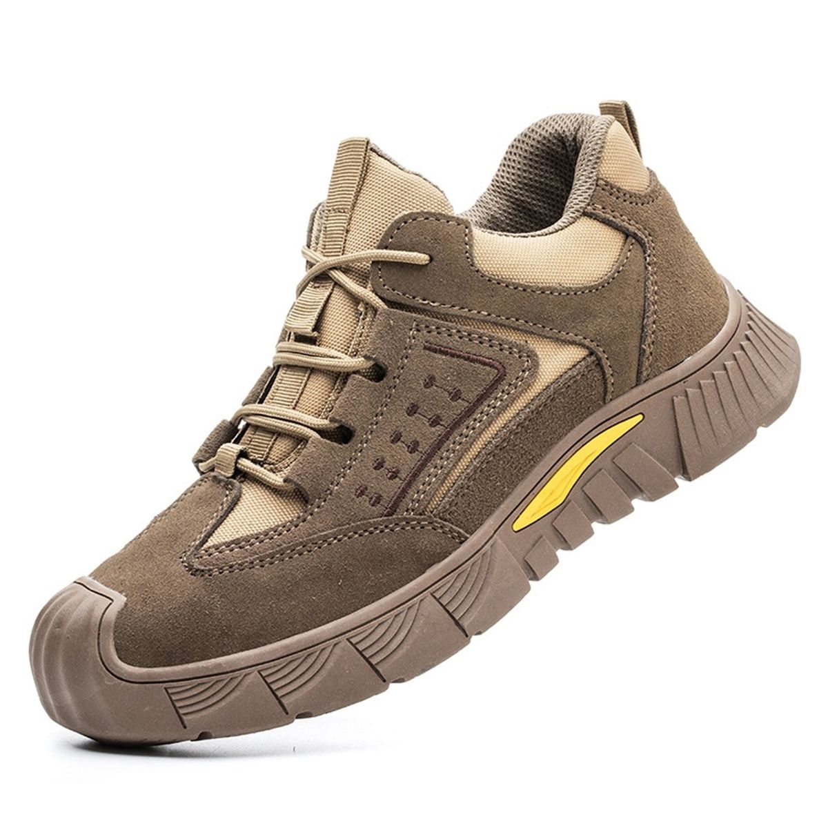 TIOZONEY - Zapatos de seguridad Hombre - Café Claro